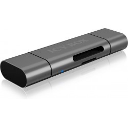 ICY BOX Externe geheugenkaartlezer USB-C®, USB 3.2 Gen 1 (USB 3.0), Micro-USB 2.0 Antraciet