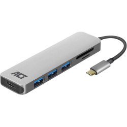 ACT USB-C 4-poorts usb hub met power delivery